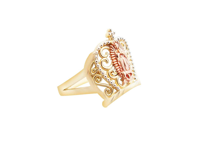 Three Tone Plated Mother Mary Fathers Day Ring